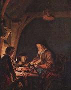 Gerard Dou, Old Woman Cutting Bread